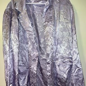 PLUS | Satin | Jacquard Print | Blazer | Lavender | 2X